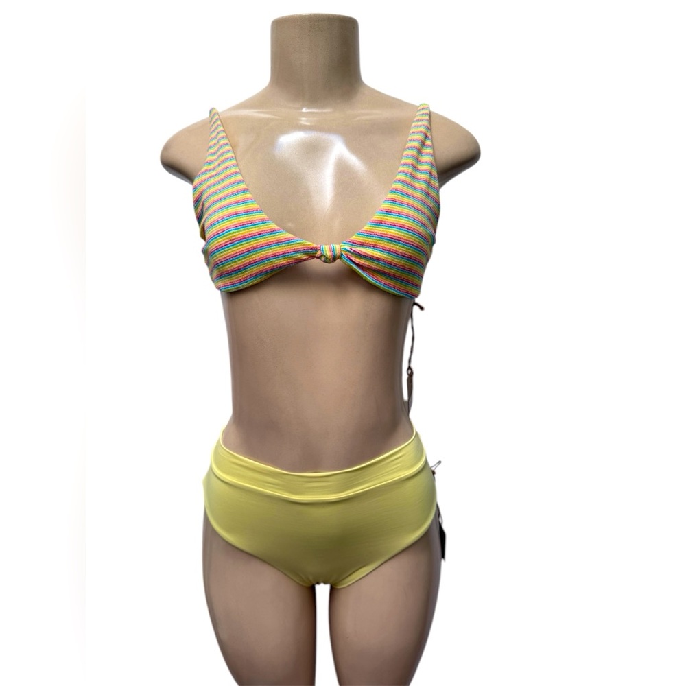 NWT Toast Swim Yellow High Waisted Bottoms size Small